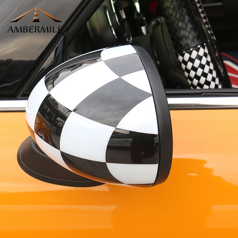 AMBERMILE накладка на зеркало заднего вида автомобиля Shell наклейка жилье для Mini Cooper JCW