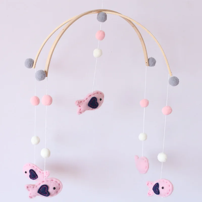 Cama do Bebê Chocalhos de Madeira Berço Bonito Natural Grânulo Feltro Animais Brinquedos Crianças Quarto Decoração 5 Móbiles e chocalhos para bebês