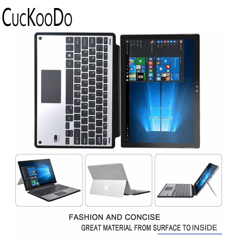 CucKooDo для Microsoft Surface 3 тонкий алюминиевый чехол клавиатуры с Bluetooth подставка