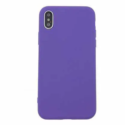 Милые однотонные Чехлы LOVECOM для телефонов iPhone XS Max XR 6 6 S 7 8 Plus X XS, мягкий силиконовый Простой Модный чехол - Цвет: Purple