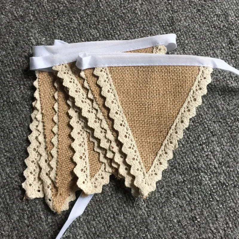 2 м винтажная джутовая веревка Hessian Burlap баннер кружевной бандаж Вымпел свадебное