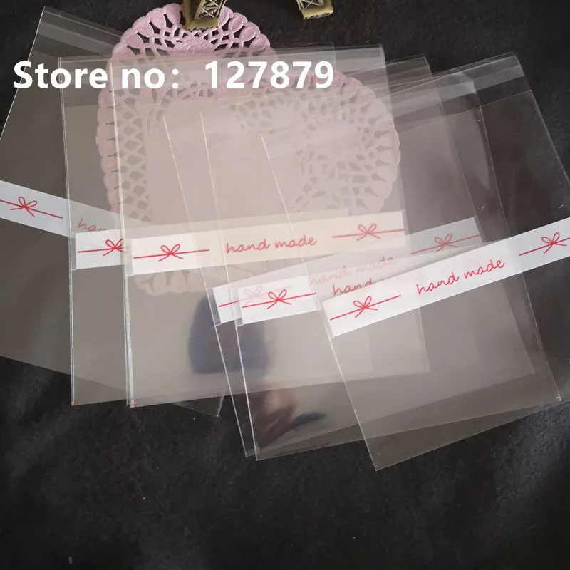 50 шт. 14x14 ручной печати самоклеящиеся мешки для подарков Упаковка для рождественского печенья полиэтиленовые пакеты для печенья конфетный торт Сезон: Осень упаковка