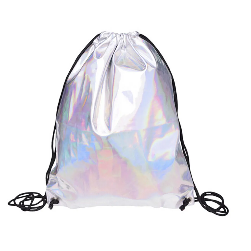 OCARDIAN рюкзак женская мода Мужская Дорожная сумка унисекс блестки кожа для девочек маленькая дорожная сумка с завязками A27 - Цвет: WH