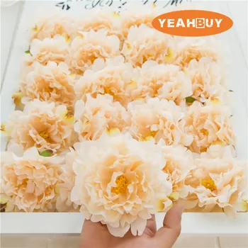 

20pcs 13CM Artificial Silk Decorative Peony Flower Heads For DIY Wedding Wall Arch Home Party Decorative High Quality Flowers