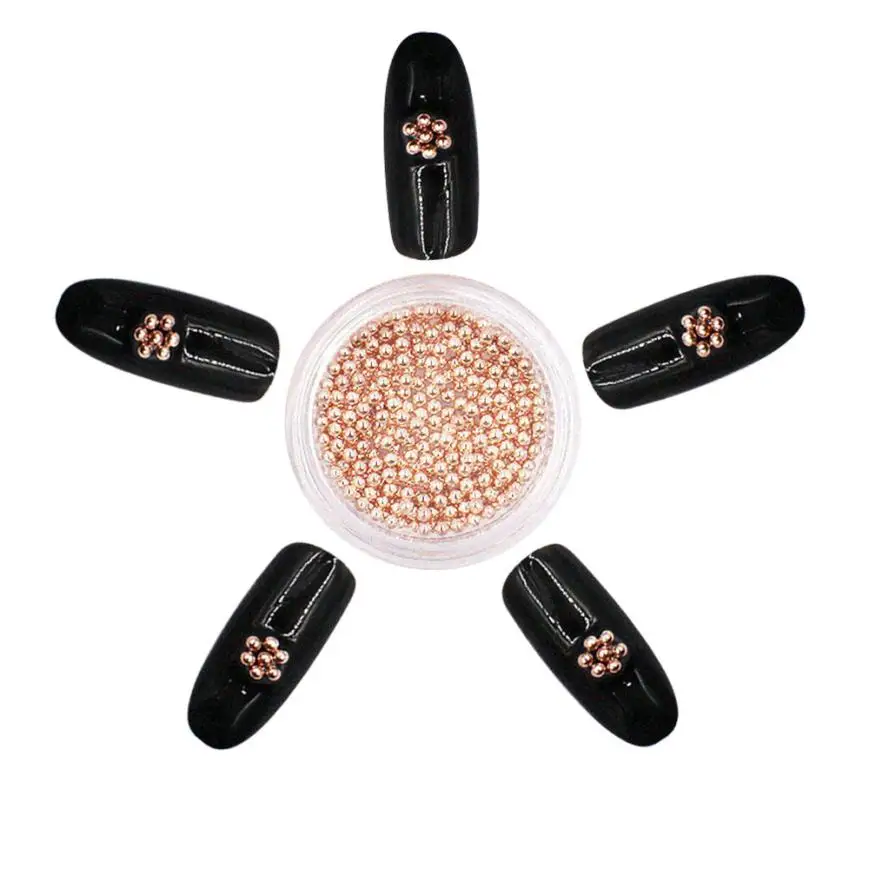 4 Sizes Nail Art Decoration Metal Ball Beads Salon Acrylic Nail Art