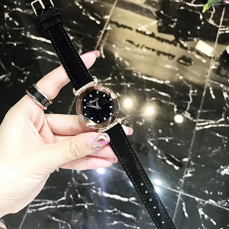 Beste 2018 Hoge Kwaliteit Luxe lady Crystal Vrouwen Dress Watch. Fashion Pluche Lederen Horloges Vrouwelijke Horloges Hot koop