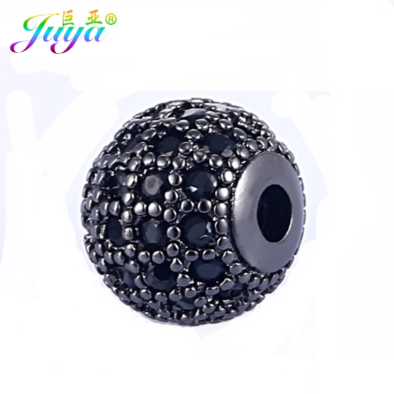 

Wholesale DIY Metal Ball Beads Micro Pave Zircon 8mm Copper Beads Accessories For Women Men Beads Jewelry DIY Making Findings