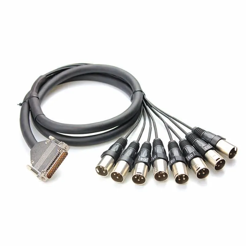Высококачественный 8 канальный аналоговый Змеиный кабель DB 25 8x XLR Female 10 дюймовый