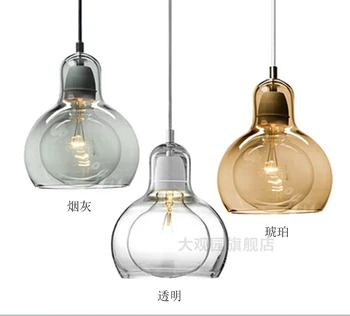

Nordic Brief Personalized Big Bulb Glass Lampshade Pendant Lights Amber Glass Lampshade Lighting Fixtures E27 Bar Hanglamp