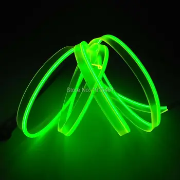 

Vehicle Lights Decor 2.3mm Sewable Led Strip Glowing Lime Green 3M EL Cable Rope Welted Edge for Sewing Evening Dresses Decor
