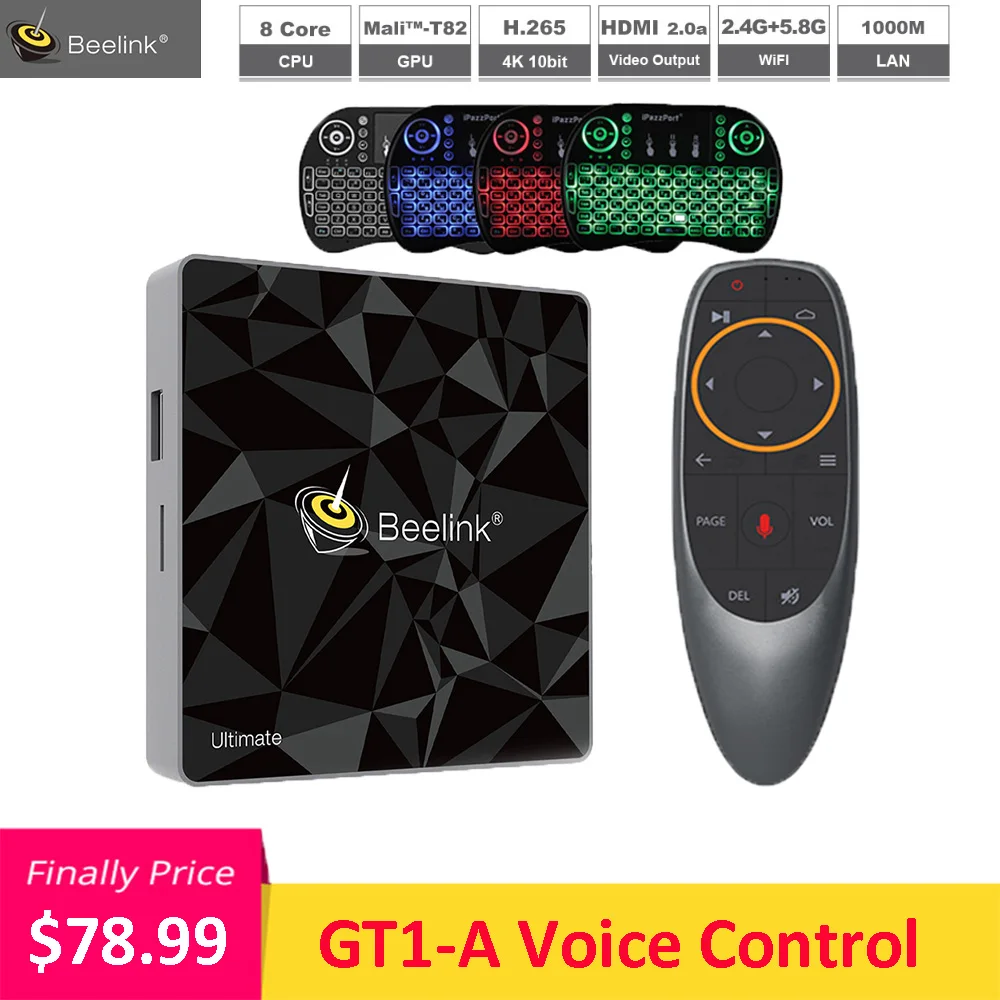 Beelink GT1 A Smart tv BOX Android 7 1 Голосовое управление Amlogic S912 поддержка 4K телеприставка 2 4G