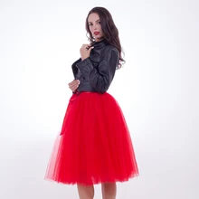 New Puffty Women Chiffon Tulle Skirt faldas High waist Midi Knee Length Tulle Skirt plus size Grunge Jupe Female Tutu Skirts