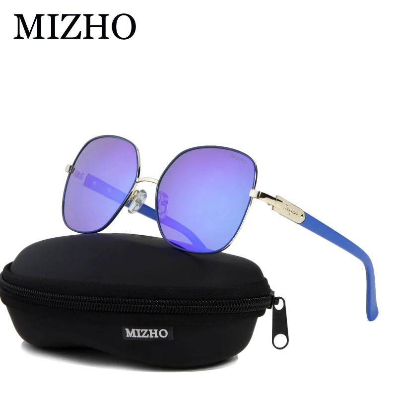 

MIZHO Brand Copper Metal Square Polarized Sunglasses For Women Mirror Blue Luxury Fashion Eyewear Steampunk HD Visual Oculos
