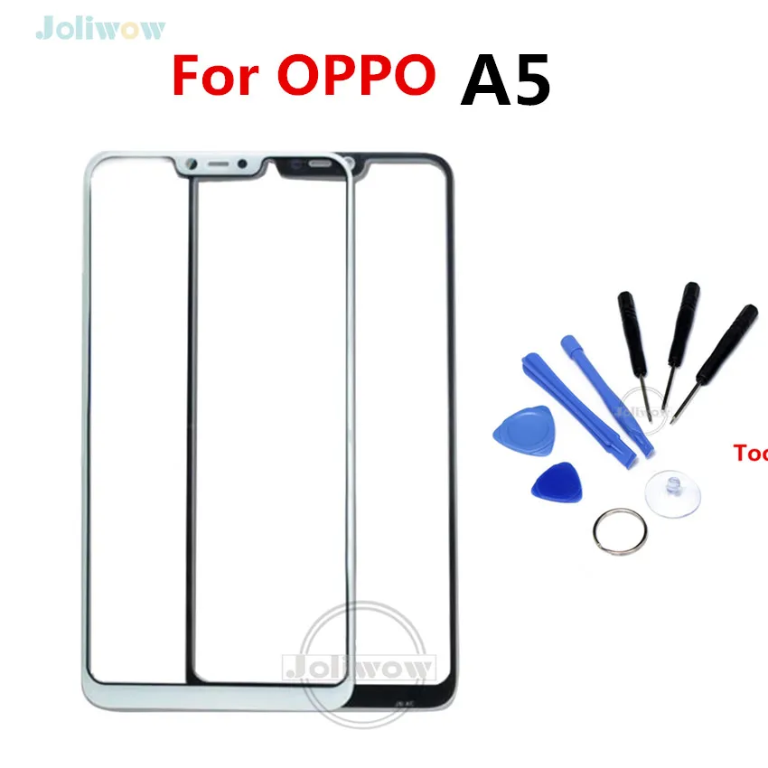 

For OPPO A5 touch panel Front Outer Screen Glass Lens cover replacement parts For oppo A 5 A5 Front glass Without Flex