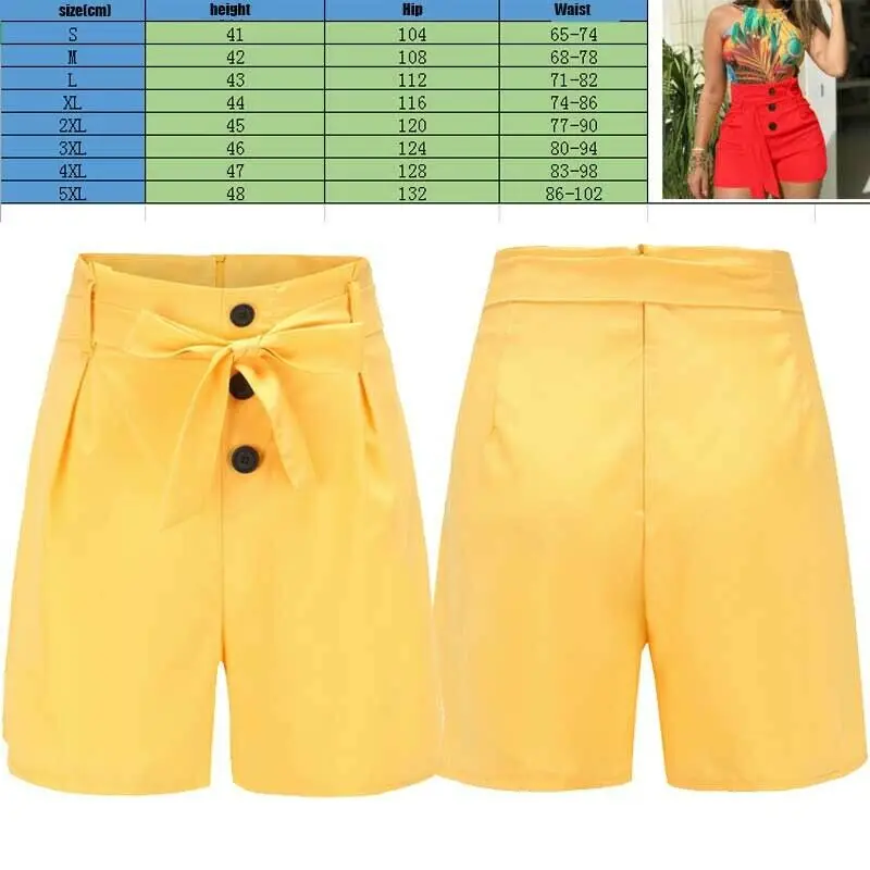 Женские шорты Высокая талия с поясом Горячие Бриджи пляжные стильные короткие брюки