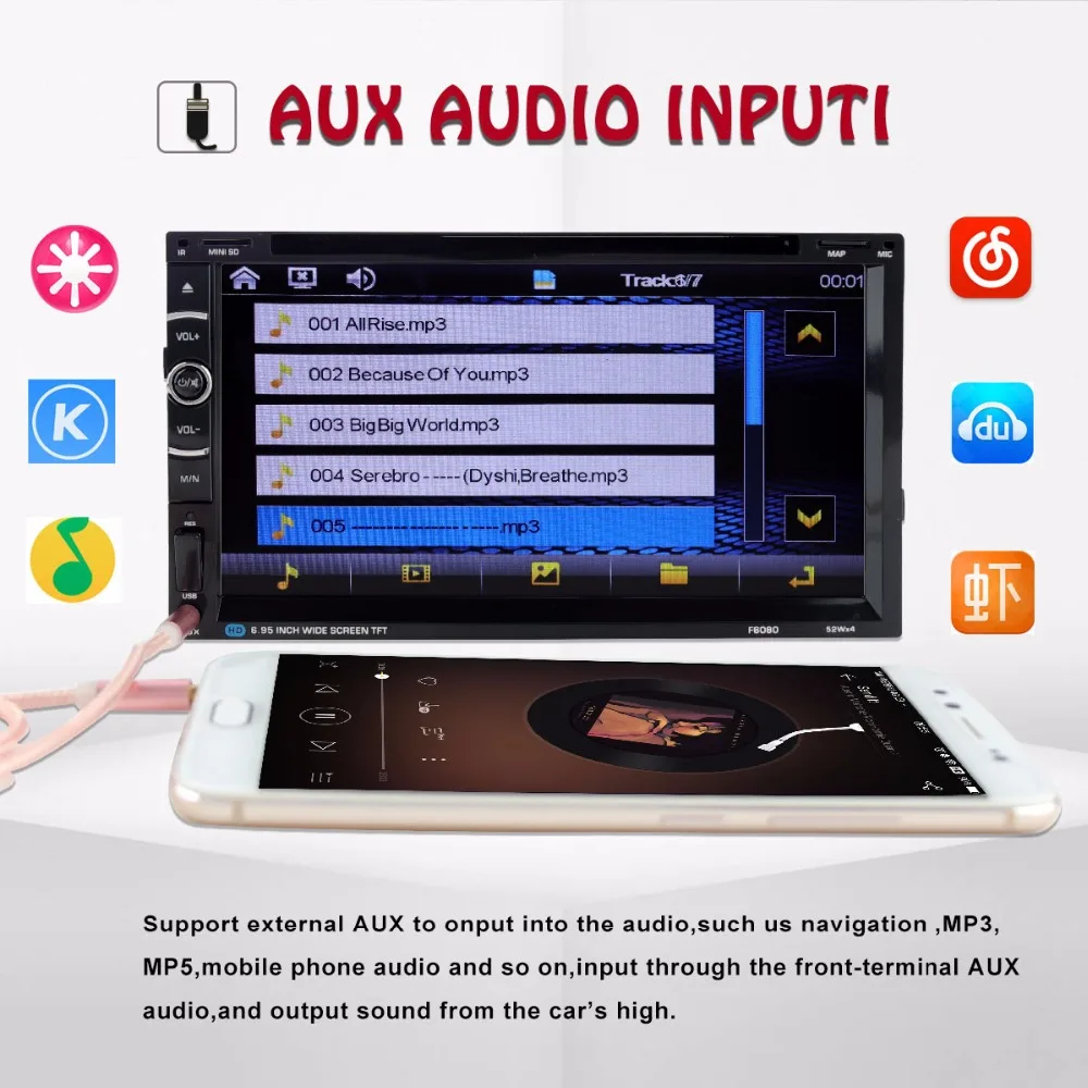 Clearance Car Radio 2 Din Car GPS Navigation Autoradio auto radios DVD Car Multimedia Player Subwoofer Touch Screen Rear view camera 12