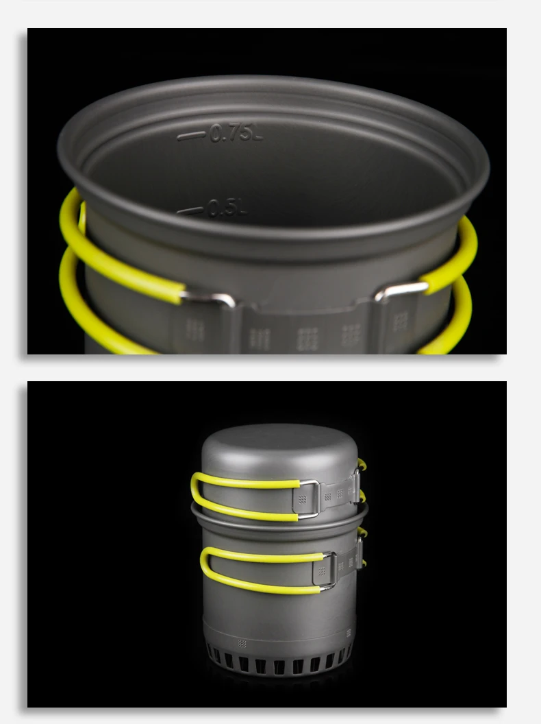APG ultraligero Camping utensilios de cocina sistema de cocina al aire libre vajilla tazón olla utensilios cubertería