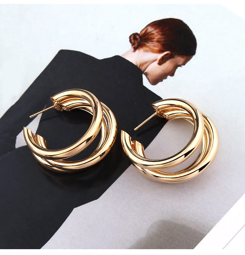 USTAR новые полукруглые женские серьги-кольца золотого цвета, женские серьги, современная мода, ювелирные изделия, висячие серьги, подарки