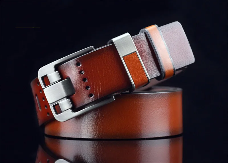 Designer Black Brown Coffee Strap Vintage Male Belt Quality PU Leather Belts Fashion New Pin Buckle Belts for Jeans Men