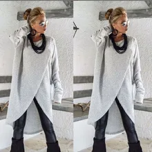 Женский свитер с длинным рукавом, Женский Повседневный свободный однотонный джемпер с круглым вырезом, пуловер, топы, обычный размер, Осень-зима, хлопок одежда смесь