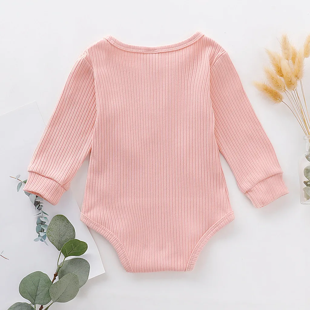 Fashion Toddler Baby Kids Girls Boys Long Sleeve Solid Romper Casual Clothes baby rompers winter newborn pajamas roupas de News