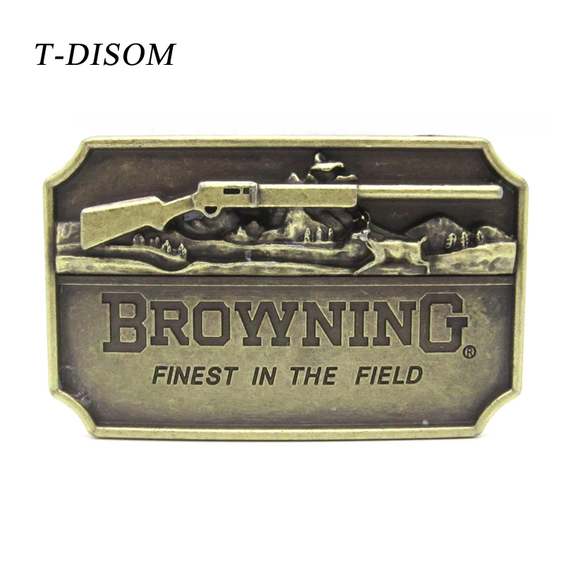 

Browning Belt Buckle Finest in the Field Bronzer Rectangle Design Hunting Men Belt Buckle Suitable for 4cm Width Belt Fast Ship