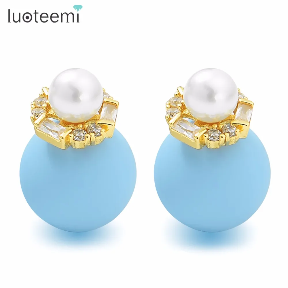 

LUOTEEMI Brincos New Stud Earrings For Women Ethnic Vintage Gold Color Multicolor Beads Large Bohemia Statement Earring Jewelry