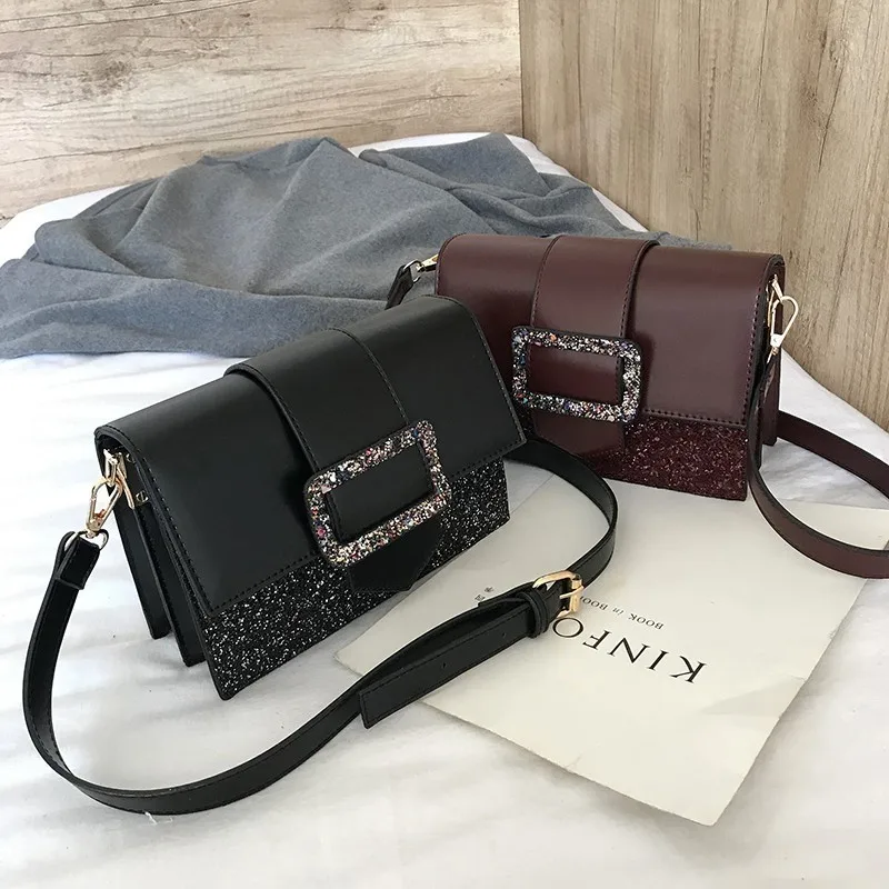 

Fashion Crossbody Bags For Women 2019 New Quality PU Leather Women Designer's Handbags Square Buckle Shoulder Messenger Bags