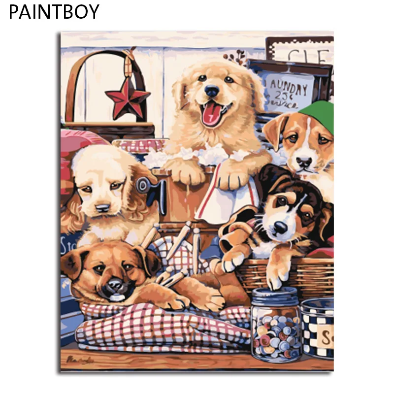 

PAINTBOY Framed Picture DIY Painting By Numbers DIY Digital Canvas Oil Painting Home Decor For Living Room Wall Art