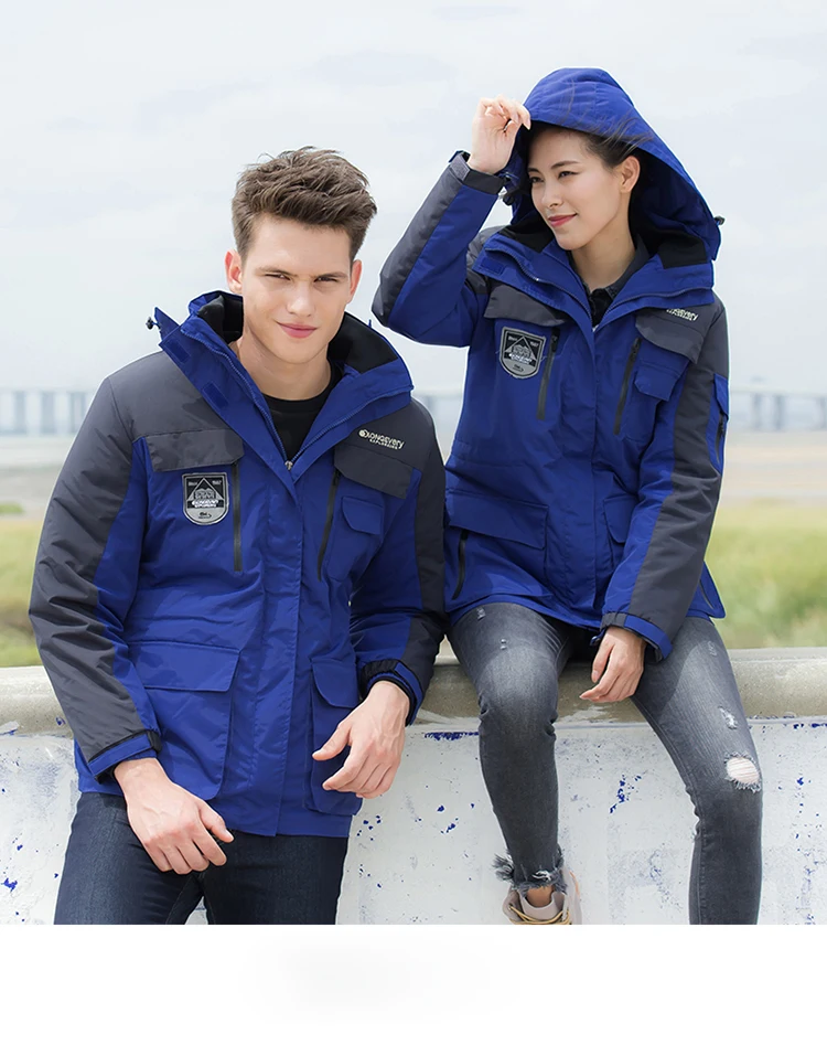 Men Women's Winter 2 Pcs Inside Cotton-Paded Jackets Outdoor Sport Waterproof Thermal Hiking Ski Mountain Climbing Jackets Coats