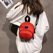 На Одно Плечо мультфильм милый студент холст мягкий издание Простой нейтральный Досуг Мода молния унисекс Повседневный случай сумка