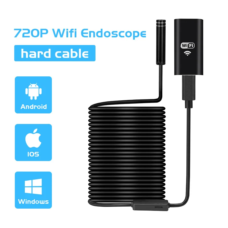 KERUI жесткий кабель видео USB эндоскоп камера мм 8 Wifi Инспекционная Borescope для iPhone 7 6S 5