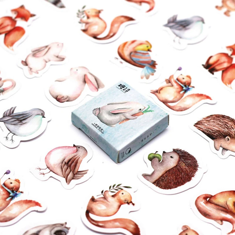 

Sales Promotion 45pcs Forest Rabbit Bookmarks Paper Sticker Decoration DIY Album Scrapbooking Kawaii Stationery Gift