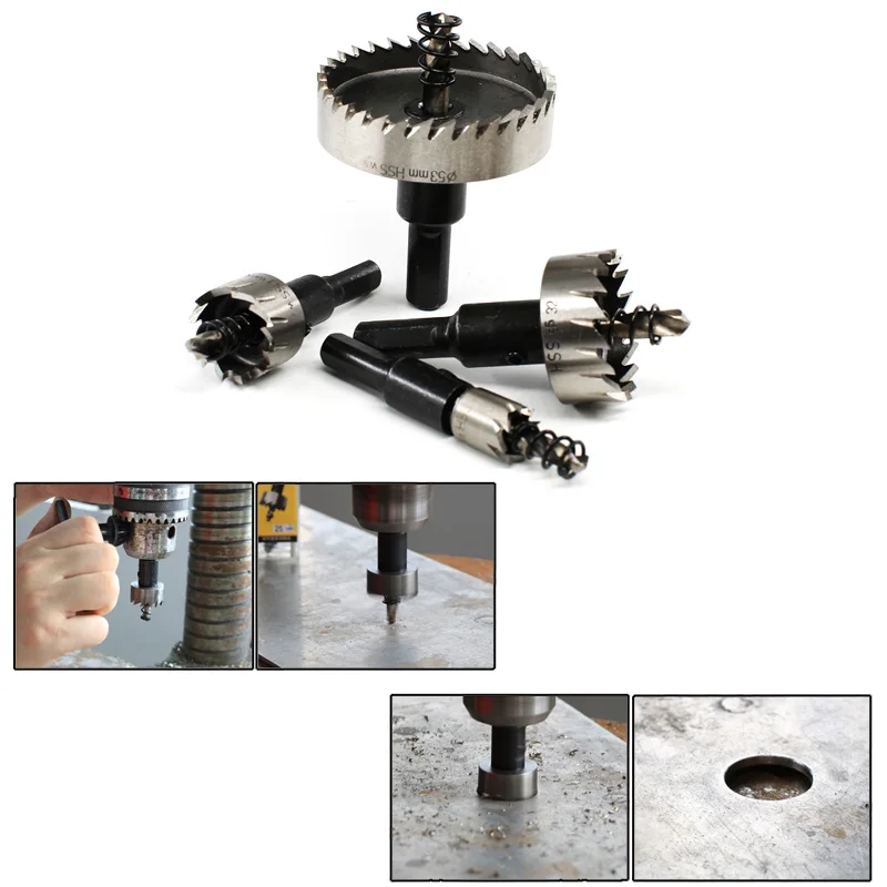 

5pcs/ set Carbide Tip HSS Drills Bit Hole Saw Set Stainless Steel Metal Alloy Hand Tool for Wood Steel Cutting16/18.5/20/25/30mm