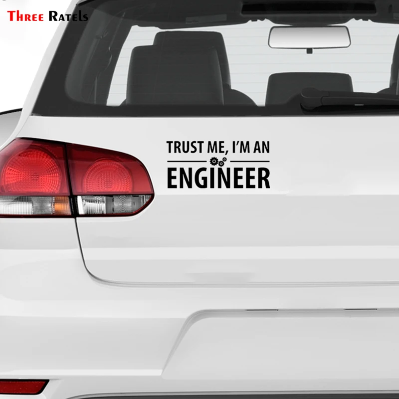 Three Ratels LBH365 Funny Car Sticker 30x13.7cm - Trust Me I Am an Engineer Vinyl Decal for Cars image 3