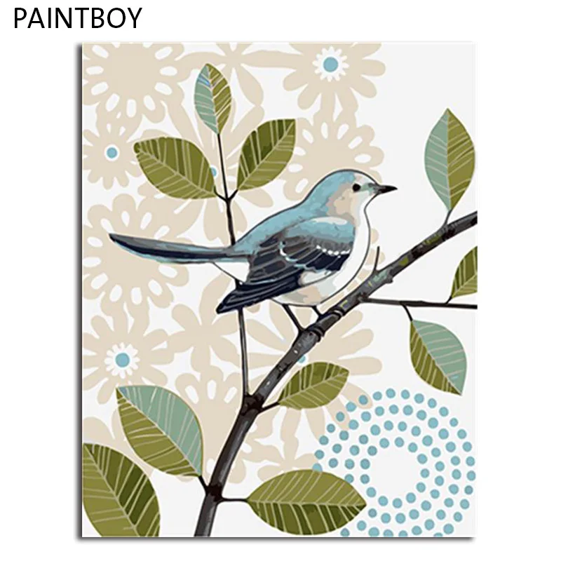 

PAINTBOY Bird Flower Framed DIY Oil Painting By Numbers Canvas DIY Oil Painting Home Decoration For Living Room Wall Art