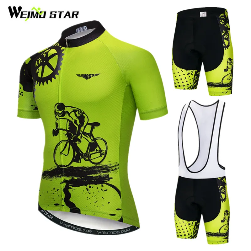 Weimostar 2019 Велоспорт Джерси Набор для мужчин короткий рукав MTB велосипед одежда Ropa велоформа Горные велосипед Джерси мейло Ciclismo - изображение