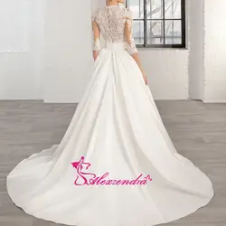 Alexzendra рубашка с короткими рукавами кружево свадебное платье 2019 настроить vestidos de noiva V вырез, Свадебные платья для невесты
