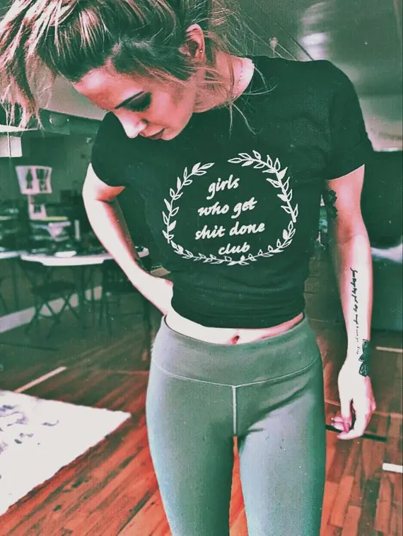 Sugarbaby Girls Who Get Sh * t Done Club Tee Феминистская рубашка руководитель для младенца девочек