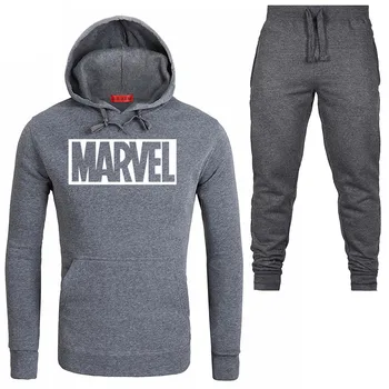 

2019 Winter New Suits Men Sportswear Men Hoodies+Pants Suit Winter Autumn Hip Hop Male MARVEL tracksuit Sweatshirts Clothing
