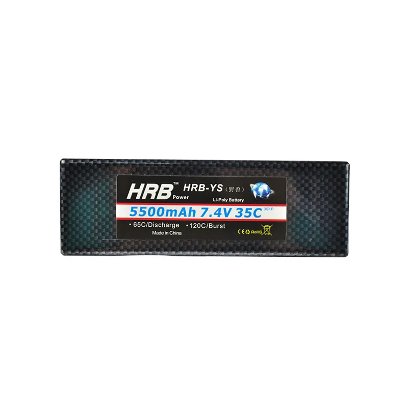 

2017 Good Quality HRB 7.4V 5500mAh 35C RC Lipo Battery Hard Case Banana Connector For RC Car Traxxas 1:10 Truck Free shipping