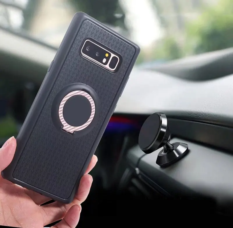 

For Samsung Galaxy Note 9 8 case Holder Stand Magnetic Bracket Finger Ring TPU Cover For S7 Edge S8 S9 Plus S10 Plus S10 e Case