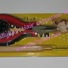 1 шт. плоскогубцы, прямая головка и крючок иглы и 100 шт., удлинитель для волос/бусины/трубки, профессиональное средство для наращивания волос