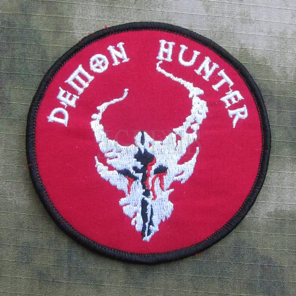 

White Devgru SealTeam Demon Hunter Military Tactical Morale Embroidery patch B3169