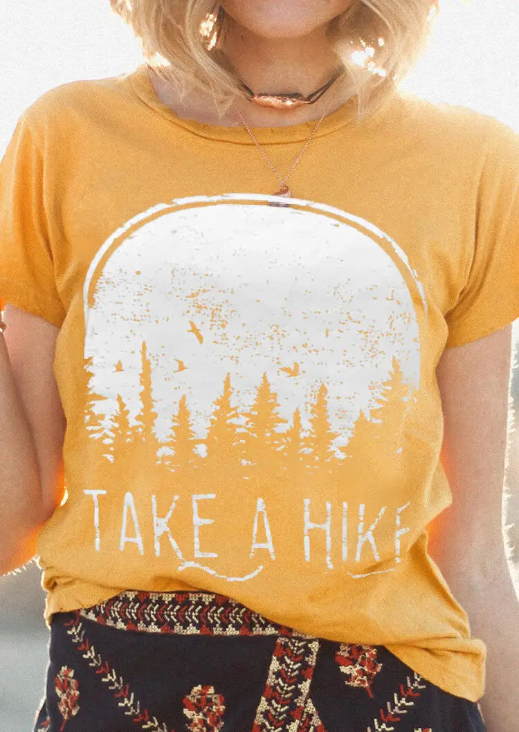 

Women Take A Hike tumblr T-Shirt Tee Big Size Femme Yellow Harajuku kawaii clothes graphic 90s Top camisetas verano mujer 2019