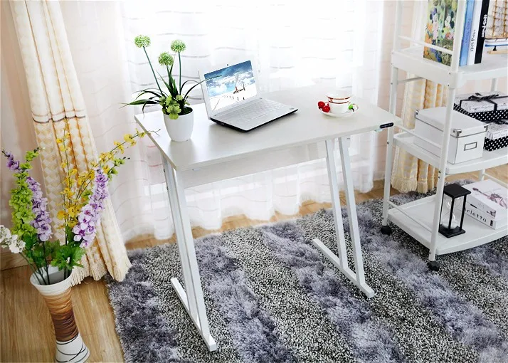 Simple desk tablestudent laptop computer desk household bookcase lazy table modern steel wooden desk -