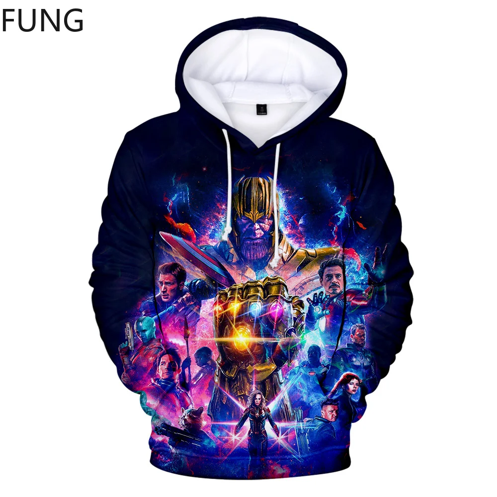 FUNG Avengers Endgame Hoodies Sweatshirts Men/Women 3D Printed Harajuku Hooded Pullovers Quantum Realm Mens Hoodie Sweatshirt