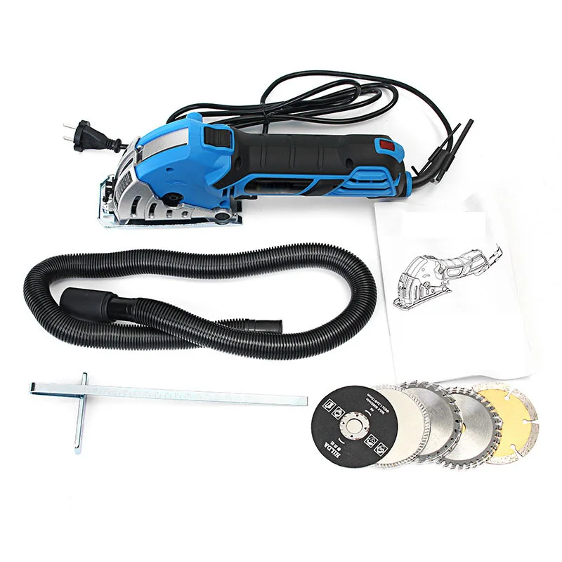 

Mini Circular Saw 500W Electric Power Saw Hand for Wood Power Tool Gift 5 Blade Inner Hexagon Spnnner Dust Hose