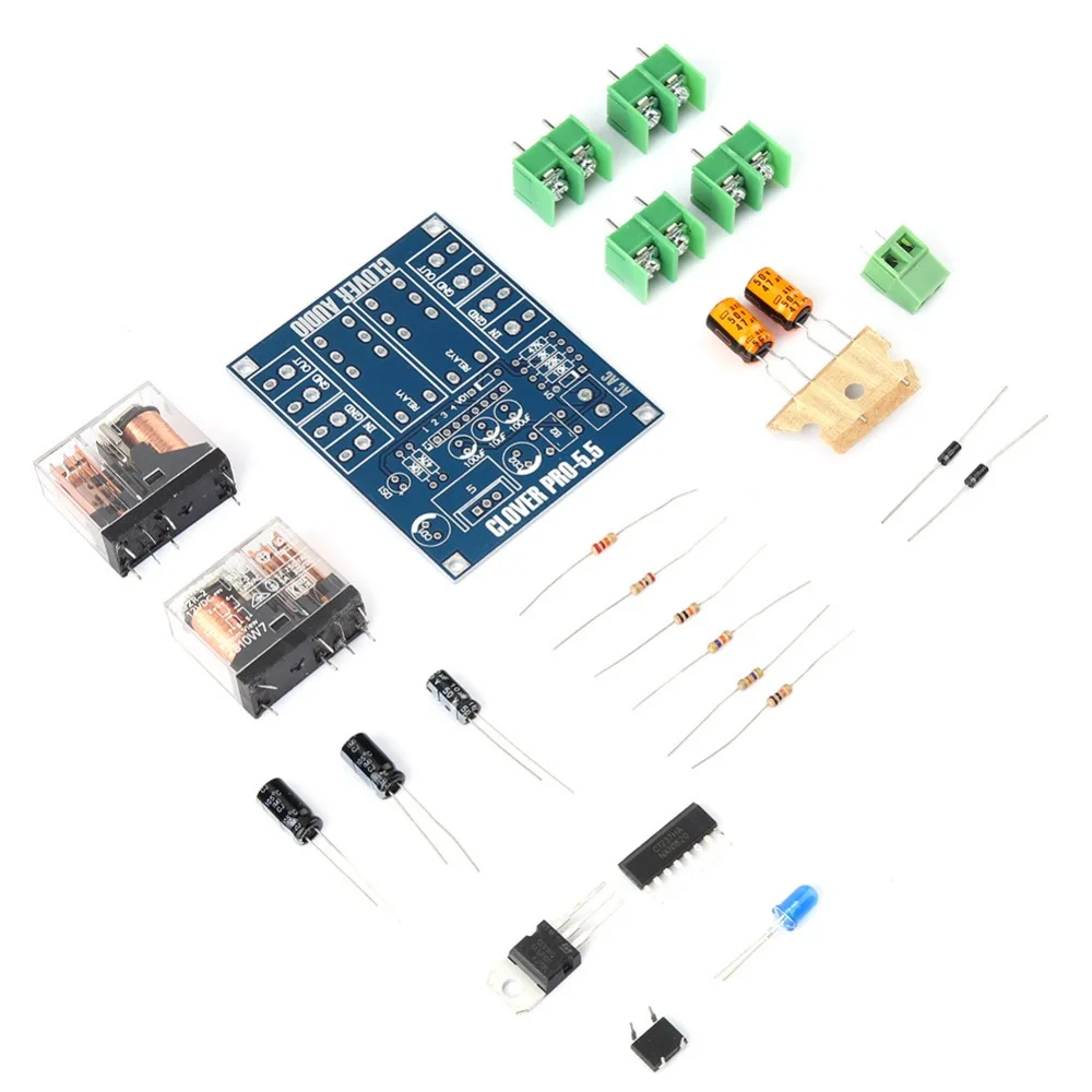 Переменный ток 12-24 V двойное реле Напряжение регулятор Защитная панель динамика модуль DIY Kit аудио Динамик Защита Набор предусилителей UPC1237