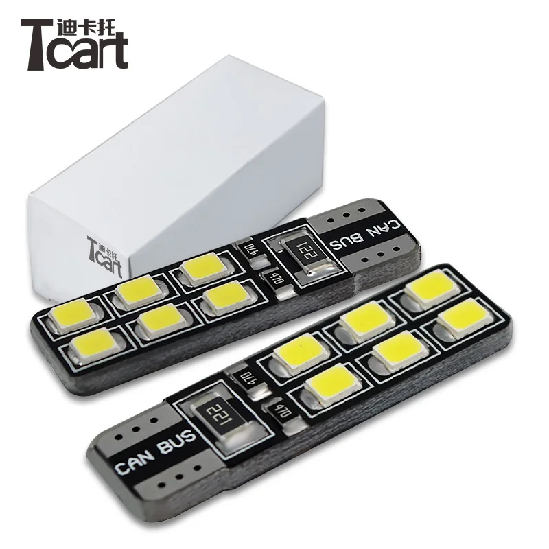 Tcart 4 шт. автомобиля светодиодный CANBUS для Hyundai solaris акцент i30 ix35 i20 sonata T10 W5W 2835 12smd